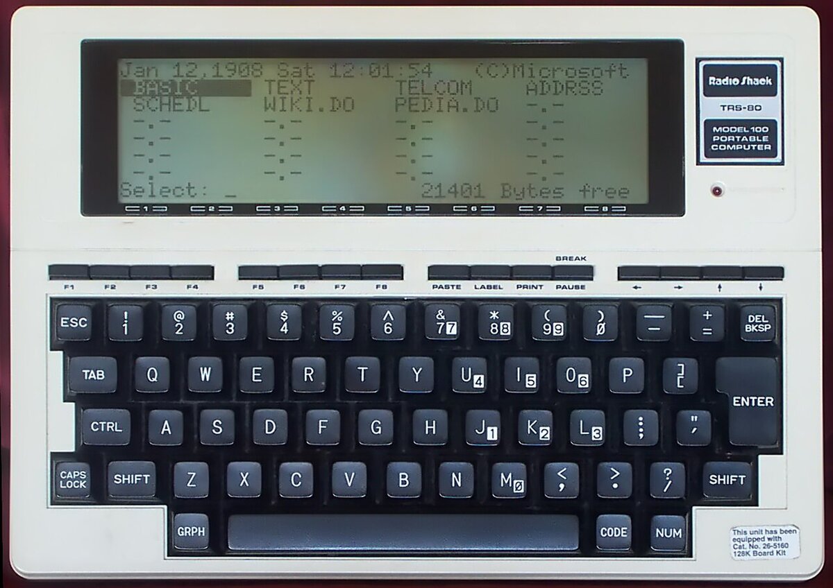 Tandy Radio Shack TRS 80 Model 100 Portable Computer - photo 1